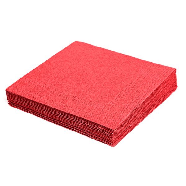 250 Stück Servietten 24 x 24 cm 1/4 Falz 2-lagig rot